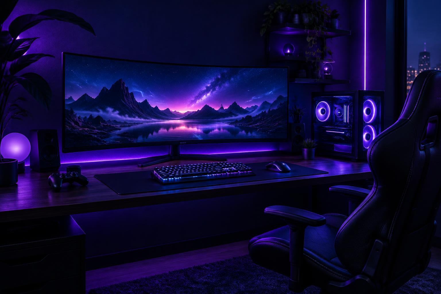 Premium next-gen gaming setup met consoles en handhelds